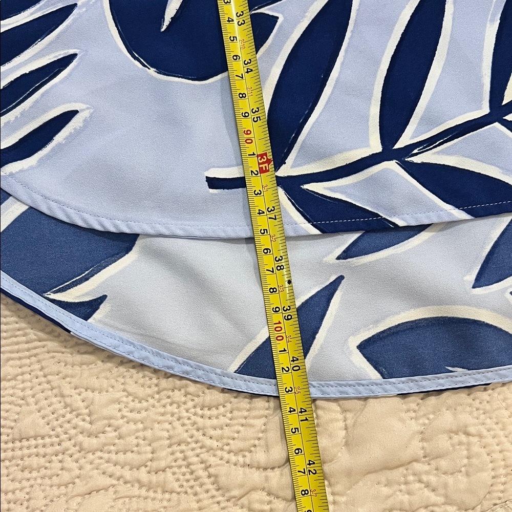Merona Light Blue Sleeveless Midi Dress with Navy Leaf Print - Picture 4 of 11